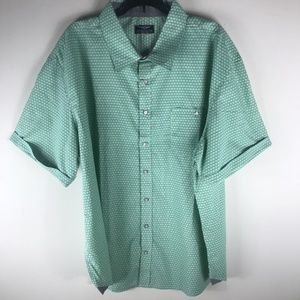 Across The Pond Men Size 3XL Green Button Down